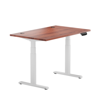Adjustable Height Table Up Up Thor White, Table top M Dark Walnut