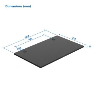Laminated particle board Table top Up Up, black 1200x750x25mm