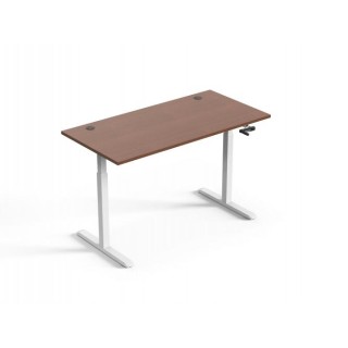Adjustable Height Table Up Up Ragnar White, Table top L Dark Walnut