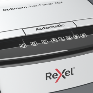 Shredder Rexel Optimum AutoFeed+ 50XP Cross Cut P4, 20l  (Replace Rexel Auto+ 60X)