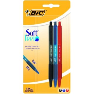 BIC Ballpoint pens SOFT FEEL CLIC GRIP 1.0 mm, Set Assorted 3 psc. 133990