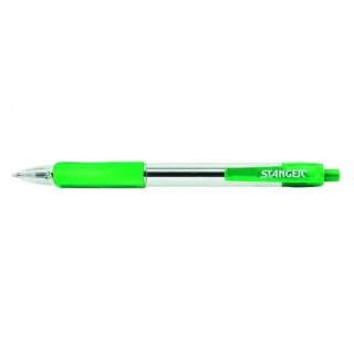 STANGER Ball Point Pens 1.0 Softgrip rertactable, green, 1 pcs. 18000300041