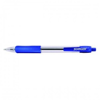 STANGER Ball Point Pens 1.0 Softgrip retractable, blue, Box 10 pcs. 18000300038