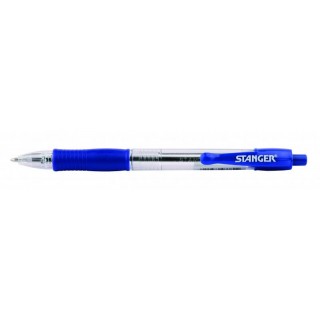 STANGER Ball Point Pens 1.0 Softgrip retractable, blue, Box 10 pcs. 18000300038
