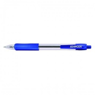 STANGER Ball Point Pens 1.0 Softgrip retractable, blue, 1 pcs. 18000300038