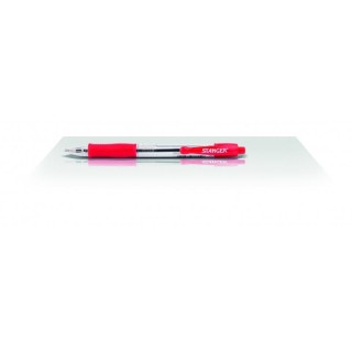 STANGER Ball Point Pens 1.0 Softgrip retractable, red, 1 pcs. 18000300040