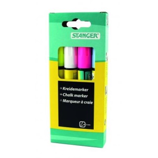 STANGER chalk MARKER, 3-5 mm, set 4 colours 620030