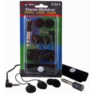 Wired Stereo Earphones Profitec St 80 A, 3.5 mm stereo jack, 6.3 mm stereo adaptor