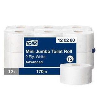 Toilet paper Tork Advanced Mini Jumbo T2, 2 sl., 170m, 12 vnt.