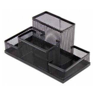 Pencil case Forpus, black, empty, section 4, perforated metal 1005-012