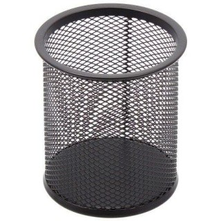 Pencil case Forpus, round, black, empty, perforated metal 1005-014