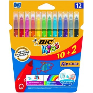 BIC Felt tip pens CF KID750 12 colours 103226