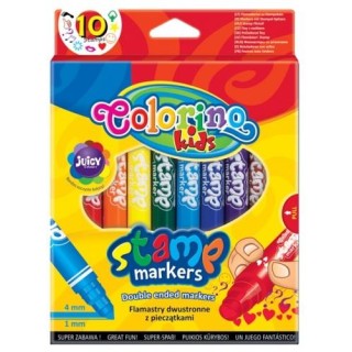 Colorino Kids Double ended markers with stamps 10 pcs