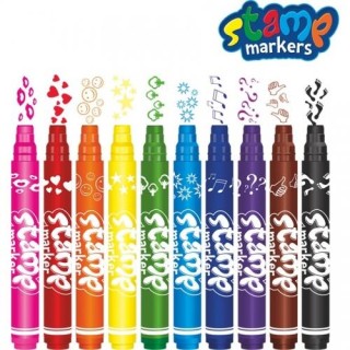 Colorino Kids Double ended markers with stamps 10 pcs