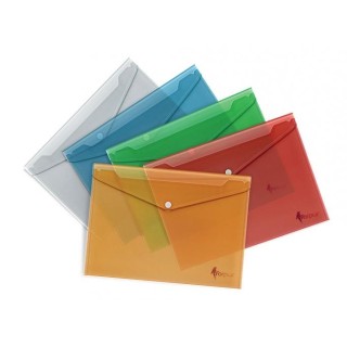 Envelope with print Forpus, A4, plastic, red, transparent