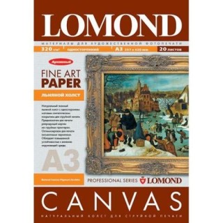 Lomond Fine Art Canvas Ultra Bright 340g/m2 A3, 20 sheets