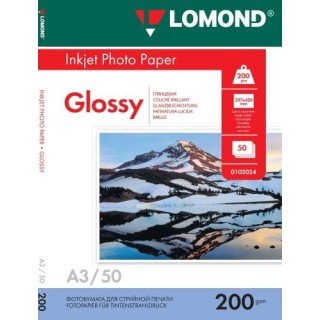 Lomond Photo Inkjet Paper Glossy 200 g/m2 A3, 50 sheets