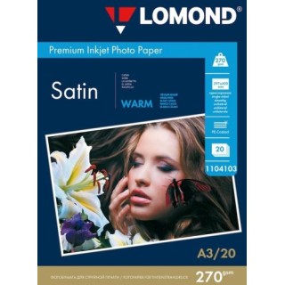 Lomond Premium Photo Paper Satin 270 g/m2 A3, 20 sheets, Warm