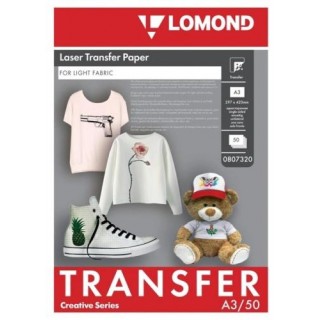 Lomond Thermotransfer Laser Paper A3, 50 sheets, for Light Fabrics