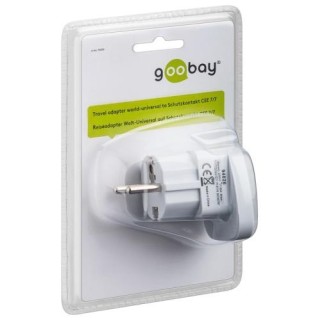 Goobay 94026 World to EU Travel Adapter, (UK, US, IT, CH, to EU), White
