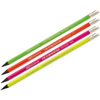 BIC Graphite pencils EVOLUTION FLUO WHITH ERASER, Box 12 pcs.