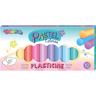Colorino Pastel plasticine 12 colours round