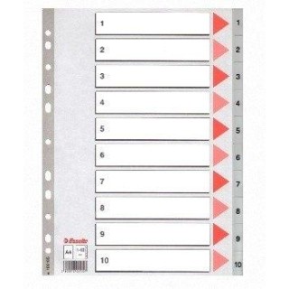 Divider Esselte PP, A4, numbers 1-10, plastic