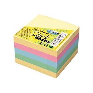 Sticky notes Centrum, 76x76mm, pastel, cube (1x400) 0717-209
