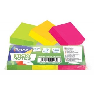 Sticky notes Forpus, Neon, 40x50mm, assorted (3x100)