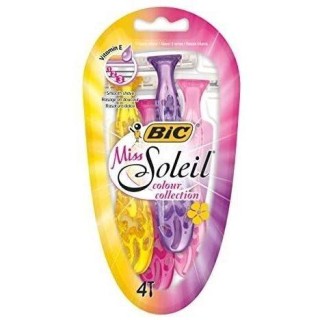 BIC Disposable woman triple-blade shaver MISS SOLEIL COLOR (4 pcs)