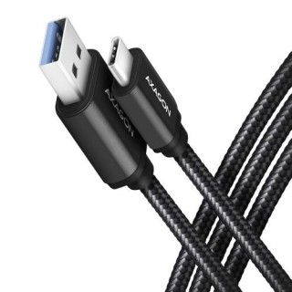 AXAGON BUCM3-AM20AB cable USB-C < > USB-A USB 3.2 Gen 1/3A/ALU/Black braided/2m