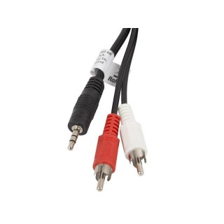 Lanberg CA-MJRC-10CC-0050-BK audio cable Mini Jack 3.5 mm, 2 x RCA (Chinch), 5 m, Black