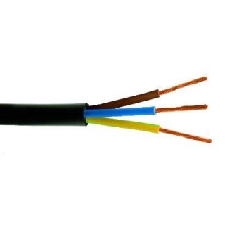 Cable 3x1.5mm² black (multicore, round) BVV-LL