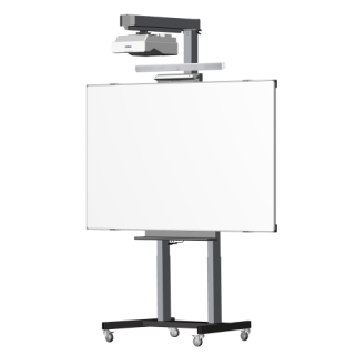 Mobile motorized 100 inch projection white board system for Epson interactive short throw projectors