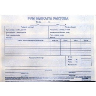 VAT invoice 1+1 SC, A5, 2 × 50 l.