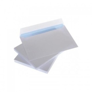Envelopes with stripe C6 114x162 mm, white 75g x 50 pcs