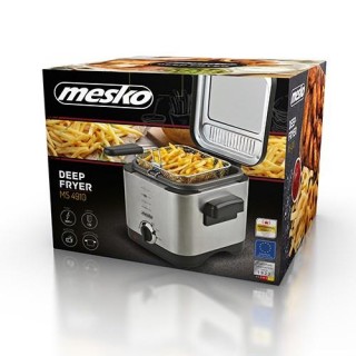 Mesko Home MS 4910 fryer Single 1.5 L Stand-alone 900 W Deep fryer Black, Satin steel