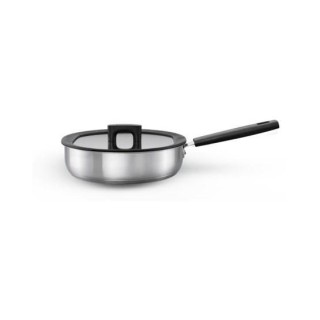 FISKARS FRYING PAN 26cm / 2,8L WITH LID HARD FACE STEEL CHEF