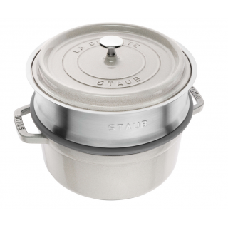 STAUB La Cocotte cast iron round pot with insert 40508-822-0 - 3.8 ltr. white truffle