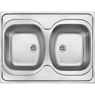2-bowl steel sink - overlay