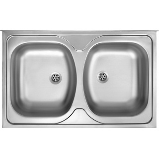 2-bowl steel sink - overlay