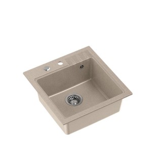 QUADRON PETER 110 granite sink Steingran beige with manual siphon and screw cap