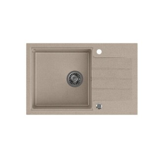 QUADRON PETER 111 granite sink Steingran beige with manual siphon and screw cap