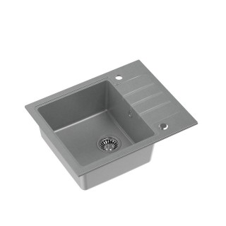 QUADRON PETER 116 granite sink Steingran grey with manual siphon and screw cap