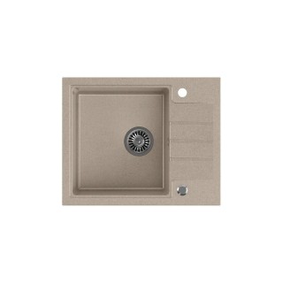 QUADRON PETER 116 Steingran beige granite sink with manual siphon and screw cap