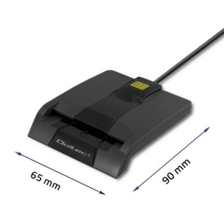 Qoltec 50634 Intelligent Smart ID chip card reader SCR-0634 | USB Type C
