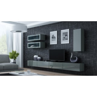 Cama Living room cabinet set VIGO 11 grey/grey gloss