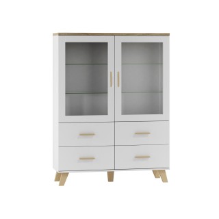 Cama display cabinet LOTTA 2D4D white + sonoma oak