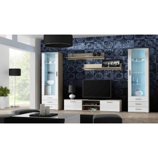 SOHO 4 set (RTV180 cabinet + 2x S1 cabinet + shelves) Sonoma oak/White gloss