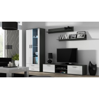 SOHO 8 set (RTV180 cabinet + S6 + shelves) Grey / White glossy